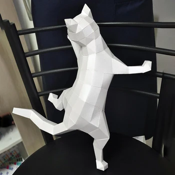 3D Vystřihovánky Papíru Lowpoly Lezecká stěna Kočka Černá Ložnice Zeď Dekor Art Dekorace Domů Chodbě, Party Dekorace, Diy Hračky