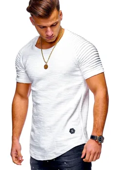 6154-R-tričko pánské s krátkým rukávem v létě 2019 nové půl rukávy kolem krku loose casual stlačena košili