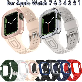Popruh Pro Apple Watch band 45 MM 41 MM 38 mm 42 mm 44 mm 40mm Silikonový náramek Pro Iwatch Série 7 6 54321 SE Náramek TPU+PC Pouzdro