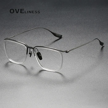 Čisté Titanové Brýle Rám Muži 2022 Předpis Brýle pro Muže Square Brýle Krátkozrakost Optické Rám Brýle Brýle