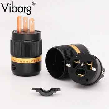 Viborg VM501+VF501 Čisté Mědi AC USA plug Redcopper NÁS Napájecí kabel IEC Konektor 1pár