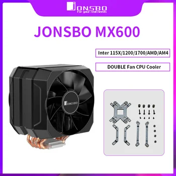JONSBO MX600 6 Heat Pipe Vzduchem chlazený Chladič CPU Dual Fan 5V ARGB Horní Kryt Věže Chladiče LGA1700 775 A 115X 1200 AM3 AM4