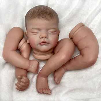 18 Palců Malované Bebe Reborn Kit Malované Vlasy Živoucí Shromáždění Reborn Panenku Accessiroes Zahrnovat Obočí a Řasy Panenka Hračky