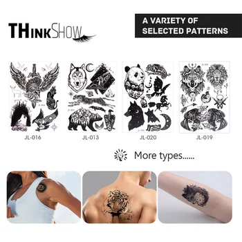 Módní Vodotěsné Tetování Papíru Nálepka Různé Květy A Černé Geometrické Hora Tetování body Art