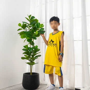 64-125CM Tropický Strom Velkých Umělých Banyan Rostlina, Větve, Plastové Falešné Listy Zelené Banyan Rodinné Zahrady Obchod Dekorace