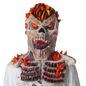 Lebka Plamen Maska Cosplay Ghost Rider Latexové Masky Halloween Maškarní Party Superhrdina Kostým, Rekvizity
