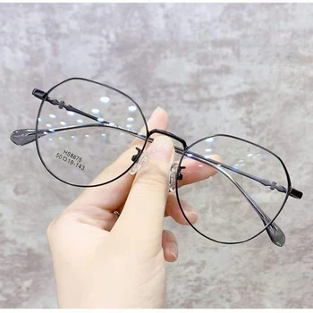 Nový Retro Kovový Rám Cat Eye Brýle Na Čtení Kolo Ženy Proti Únavě Krátkozrakost Brýle Modré Světlo Brýle Dioptrie+1.0 +4.0