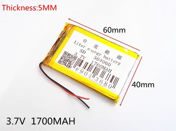 3.7 V,1700mAH,504060 PLIB; polymer lithium-ion / Li-ion baterie pro GPS,mp3,mp4,mp5,dvd,,model hračka mobilní bluetoo