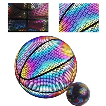 V pohodě Hologram Reflexní Basketbal Velikost 7 Světelný basketbal Atraktivní Noční Zářící Basketbal pro Trénink A Soutěže