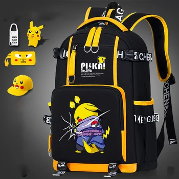 Nový Pokemon Pikachu Školní Tašky, Batohy Anime Děti Tašky Kawaii Velké Kapacity Cestovní Dospívající Dívky Chlapce Batohy Akční Obrázek