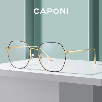 CAPONI Eye Brýle Rámy Pro Ženy Módní Značka, Značkové Brýlové obruby Titanové Polygon Zlata Jasné Optické Brýle J31026