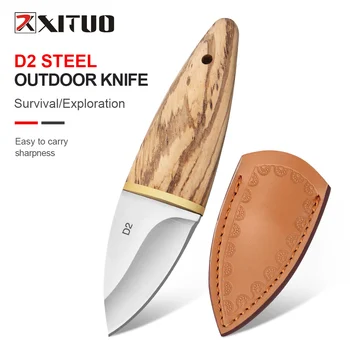 XITUO Přežití Nůž s Pláštěm Venkovní Pevná Full Tang Čepel Nože Camping Lovecký Nůž Doma Kuchyň Ovoce Nůž D2 Oceli