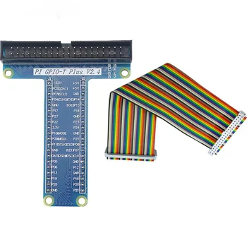 GPIO T Typ Rozšiřující Modul Deska Adaptér s 40 Pin GPIO Samice na Rainbow Kabel Pro Raspberry Pi 4 / 3 Model B+