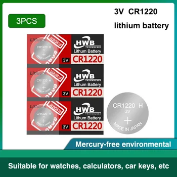 3x Pro Eaxell CR1220 knoflíkové Mince Baterie CR1220 Auto Dálkové Ovládání Elektrických Alarm 3V Lithiová Baterie