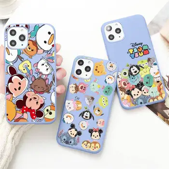 Disney Mickey Minnie Steh Kreslený Avatary Tsum Telefon Pouzdro pro iPhone 13 12 mini 11 Pro Max X XR XS 8 7 6s Plus Candy fialová