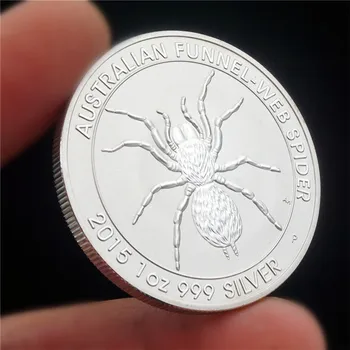 2015 1 Oz 999 Silver Kopírování Specie Funnel-web Spider Pamětní Mince Replika