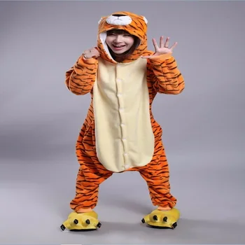 Kigurumi Dospělé Aljašce Tiger Oblečení Na Spaní Flanelové Pyžamo Cosplay Kostým Zvířat, Pyžama Oblečení Pro Volný Čas, Zimní Zvěrokruhu Tygr Dupačky