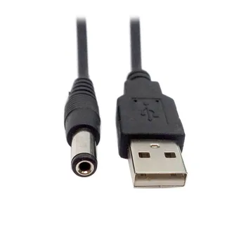 Zihan 80cm DC 5V USB 2.0 Typu zástrčka 5,5 x 2,1 mm DC Napájecí Konektor souosý Konektor Adpter Kabel, Černá Barva