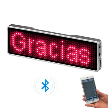 Nové Modernizované Verze Bluetooth LED Jméno Odznak Nastavitelný Jas Pro Multi-Jazyk, Multi-Program, Malé LED Displej