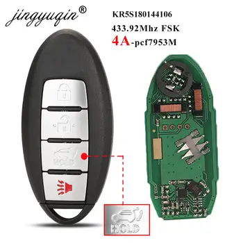 jingyuqin S180144106 433MHz 4A-PCF7953M dálkového ovládání Smart Remote Auto Klíče Fob Pro Nissan Rogue X-Trail 2014 2015 2016 KR5S180144106