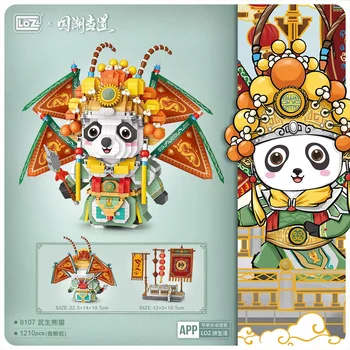 LOZ MINI Stavební Bloky Děti, Hračky Cihly Grils Puzzle Čínské Tradice Kultury Pekingské Opery Panda 8107