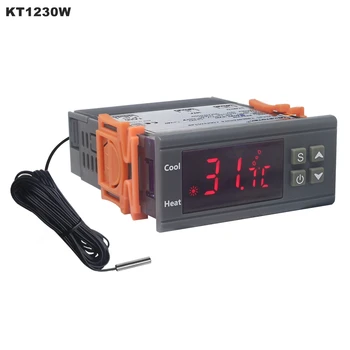 KT1230W 90-250V 30A C/F Digitální Termostat Regulátor Teploty Regulátor -50~110C s NTC Čidlo Výstup Relé
