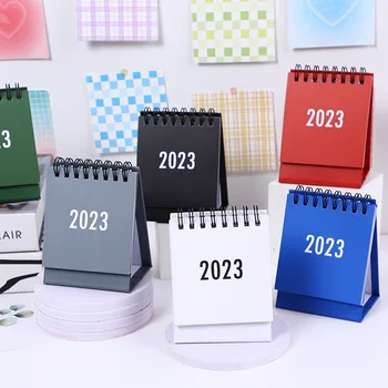 2023 Morandi Barva Stolní Kalendář Jednoduchý Design Přenosné Mini Desktop Memo Palubě Plánovač Plánovač Kanceláři Školy A7189
