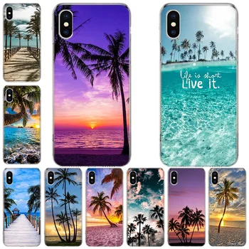 Letní Beach Scéna na západ Slunce na moři palma Telefon Pouzdro Pro Apple Iphone 12 Mini 14 13 Pro Max 11 X XS XR 8 7 6 6S Plus SE roku 2020