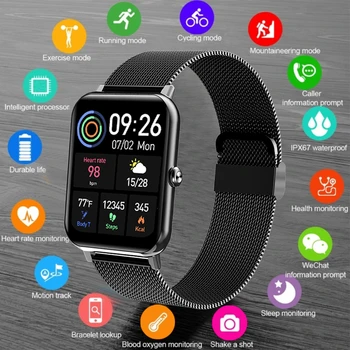 LIGE Nové Chytré Hodinky, Muži Plné Dotykové Obrazovky Sport Fitness Hodinky IP67 Vodotěsný Bluetooth Pro Android, ios 2021 Smartwatch Muži+box