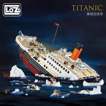 LOZ Titanic Titanic loď dospělé malé částice, stavební bloky hračky model lodi příliv hrát dekomprese