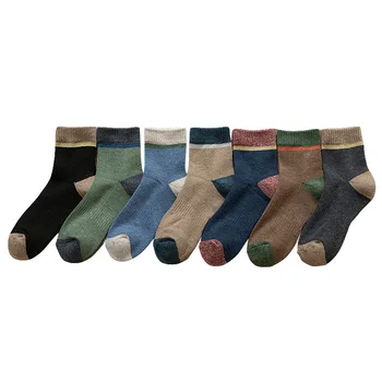 Zimní Zesílené Ponožky pro Muže Módní Bavlněné Ulici Ponožky Udržovat v Teple Japonském Stylu Střední Tlusté Ponožky