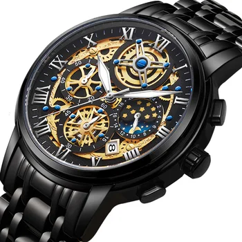 LIGE Moonswatch Luxusní Zlaté Pánské Hodinky 3ATM Vodotěsné Hodinky pro Muže Světelný Quartz Náramkové Hodinky Business Hodiny Reloj Hombre