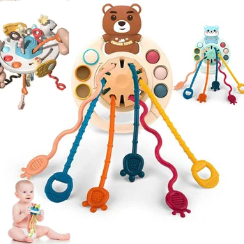 Montessori Hračky, natahovací Hračky, Smyslové Dítě 6 12 Měsíců Silikonové Hračky pro pohybovou Aktivitu Cestování Hračky pro Dítě Kočárek Vzdělávací Hračky