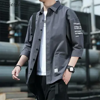 Košile Muži Pohledný Módní Streetwear Design Japonské Harajuku korejský Letní All-zápas Dospívající College Unisex Oblečení Populární Ins