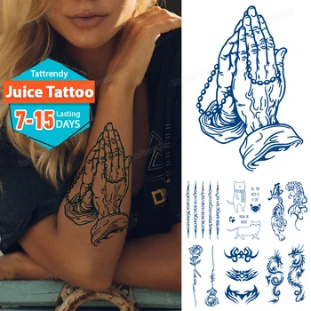 šťáva inkoust tetování přírodní dlouhotrvající těla umění malování ruku, rameno rukáv tetování nálepka semi-permanentní 7-15 dnů dočasné tetování