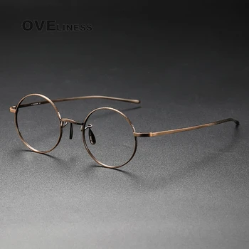 2022 Čisté Titanové Brýle rám pro Muže Vintage Kulaté Brýle Krátkozrakost Optické Předpis Značka Designer Brýle Rám Ženy
