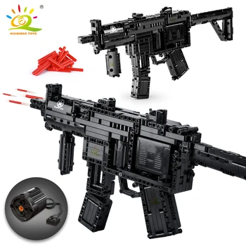 HUIQIBAO 783+KS MP5 Tech Modelu Signální Pistole Stavební Bloky, Sady DIY střílečka Elektrické Cihly City Hračky Pro Děti