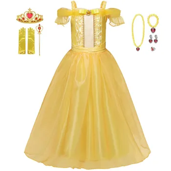 Princezna Belle Šaty Děti Oblečení Kráska A Zvíře Princezna Belle Šaty Děti Cosplay Kostým Děti Dívka Prom Party Oblečení