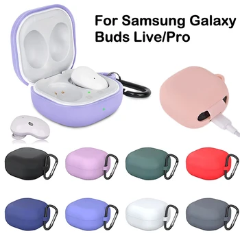 Bezdrátový Bluetooth Headset Ochranné Pouzdro pro Samsung Galaxy Pupeny Live Pro Buds2 Sluchátka Nárazuvzdorný Silikonový Kryt s Háčkem