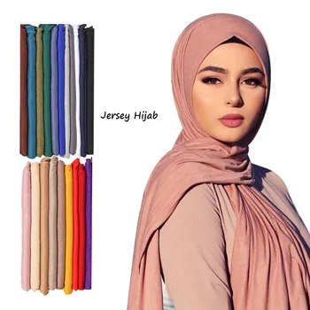 30 Barvy Čistě Jednobarevné Modal Jersey Hidžáb Ženy Zimní Pružnost Muslimský Šátek Maxi Šátek Zábal Teplý Snood Ukradl Foulards Sjaal