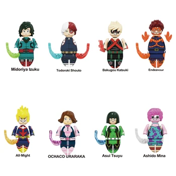 8ks/set Japonských Anime Můj Hrdina Academia Kreslený Cihly, Stavební Bloky Lzuku Katsuki Shouto Akční Obrázek Model Hračky pro Děti