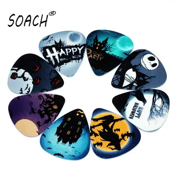 SOACH 50KS 1.0 mm vysoce kvalitní kytaru výběry dvě boční pick Halloween výběry náušnice DIY Mix tipů na kytaru