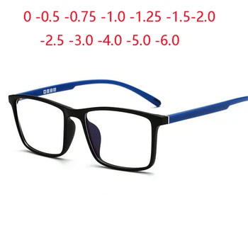 0 -0.5 -0.75 -1,0 Až -6.0 Minus Stupeň TR90 Náměstí dioptrické Brýle Ženy Muži Ultralight Podnikání, Počítače, Optické Glasse