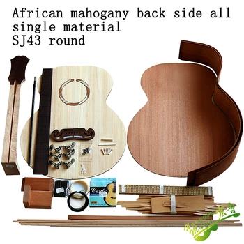 43 palcový SJ Super Jumbo kytara Autentický Africký mahagon zpět smrk tvář plnou sadu materiálů v kombinaci kytara, produkce