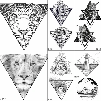 FANRUI Muži Ruku Art Dočasné Tetování Ženy Geometrické Tiger Falešné Tetování Samolepky Hrudi Trojúhelník Lev Černé Nepromokavé Tetování Vložit