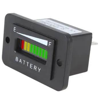 12V 24V 36V 48V Tři Color 10-Bar LED Indikátor Baterie Metr Indikátor Nabíjení