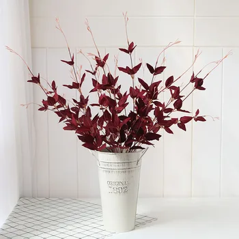 3 barevné umělé listy trávy Clematis Plastové rostliny větev 70cm vysoká Umělá rostliny, vázy domova svatební Vánoční dekorace
