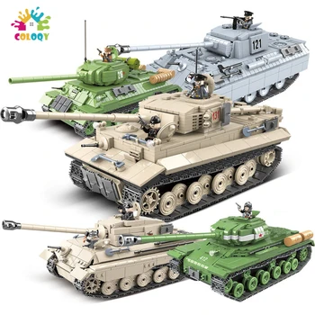 WW2 Vojenské Armády M26 Pershine Tank Stavební Bloky Tank King Tiger Vojáci Mini Akční Figurky Hračky Pro Děti, Dárky k Narozeninám