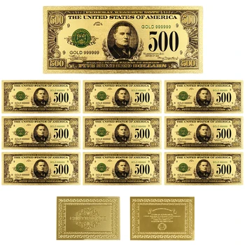 1918 Rok Barevné USA Bankovky 500 Dolar Bankovek Zlatem Pozlacené Falešné Peníze, Krásnou Výzdobu a Sbírku bankovek