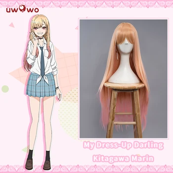 UWOWO Anime Šaty-Up Miláčku Marin Kitagawa Cosplay Paruka Žlutá-Pink Gradient 80CM Dlouhé Vlasy